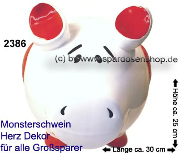 KCG riesengroßes Sparschwein 3D Design „Herz Dekor“ Monster B KCG riesengroßes Sparschwein 3D Design „Herz Dekor“ Monster B